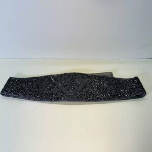 I.MAGNINi VTG TALBOTS Gray GLASS BEADED DECO BELT